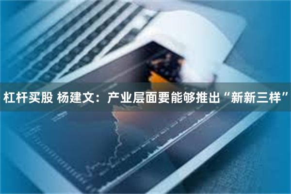 杠杆买股 杨建文：产业层面要能够推出“新新三样”