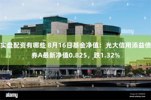 实盘配资有哪些 8月16日基金净值：光大信用添益债券A最新净值0.825，跌1.32%
