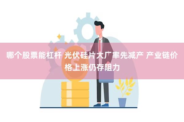 哪个股票能杠杆 光伏硅片大厂率先减产 产业链价格上涨仍存阻力