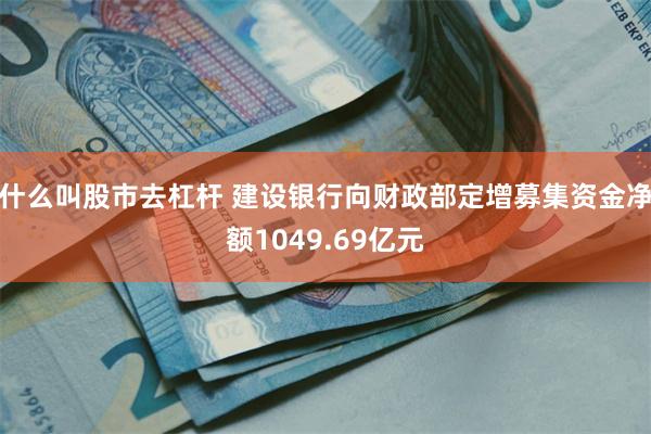 什么叫股市去杠杆 建设银行向财政部定增募集资金净额1049.69亿元