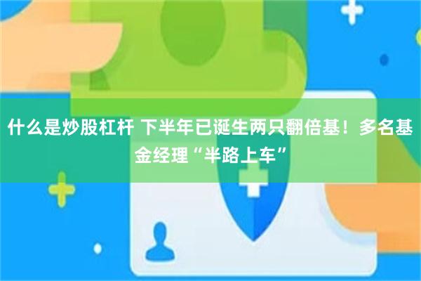 什么是炒股杠杆 下半年已诞生两只翻倍基!多名基金经理“半路上车”