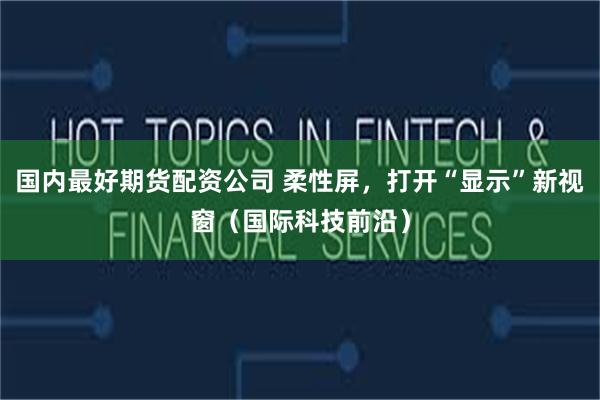 国内最好期货配资公司 柔性屏,打开“显示”新视窗(国际科技前沿)