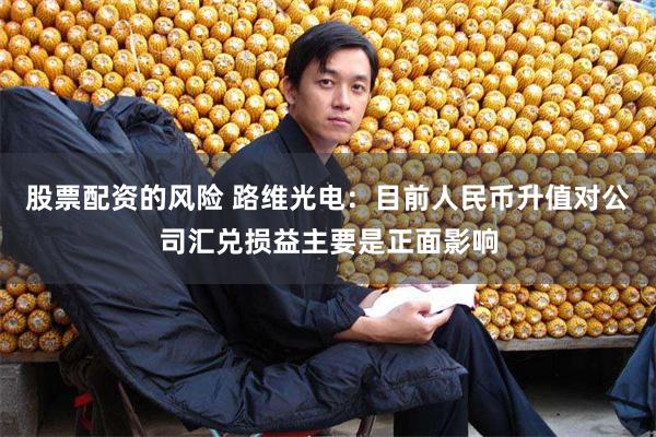 股票配资的风险 路维光电：目前人民币升值对公司汇兑损益主要是正面影响