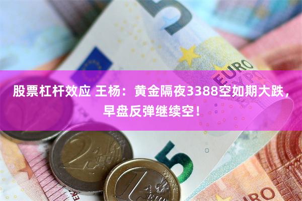 股票杠杆效应 王杨：黄金隔夜3388空如期大跌，早盘反弹继续空！