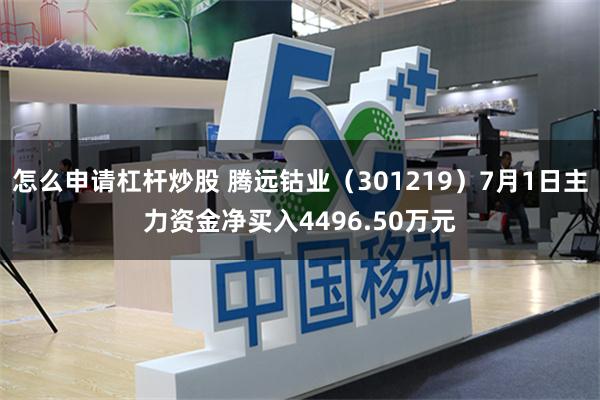 怎么申请杠杆炒股 腾远钴业（301219）7月1日主力资金净买入4496.50万元