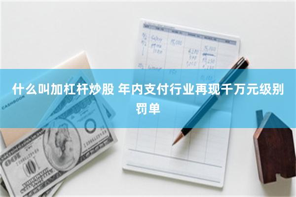 什么叫加杠杆炒股 年内支付行业再现千万元级别罚单