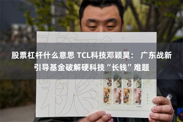 股票杠杆什么意思 TCL科技邓颖昊： 广东战新引导基金破解硬科技“长钱”难题