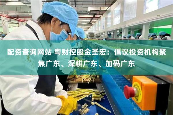 配资查询网站 粤财控股金圣宏:倡议投资机构聚焦广东、深耕广东、加码广东