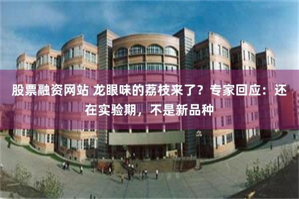 股票融资网站 龙眼味的荔枝来了？专家回应：还在实验期，不是新品种