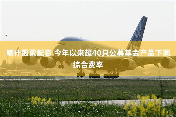 喀什股票配资 今年以来超40只公募基金产品下调综合费率