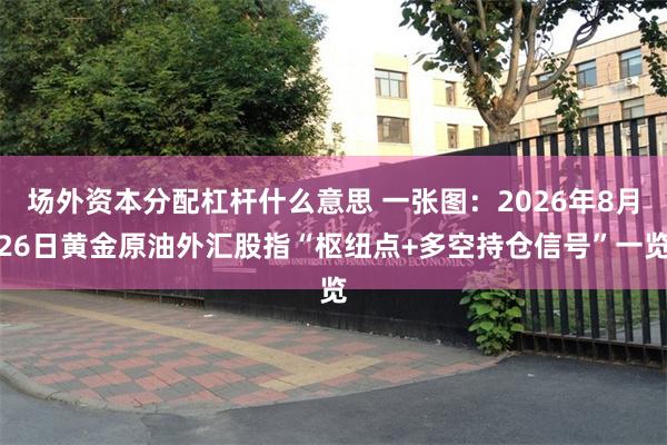 场外资本分配杠杆什么意思 一张图：2026年8月26日黄金原油外汇股指“枢纽点+多空持仓信号”一览