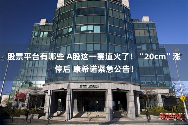 股票平台有哪些 A股这一赛道火了！“20cm”涨停后 康希诺紧急公告！